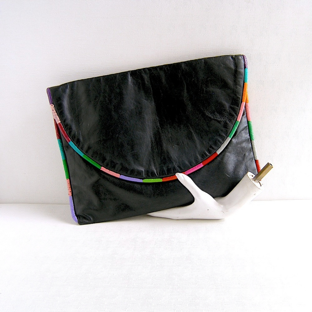 80s Black Laptop Tablet Clutch Ipad Folio Case